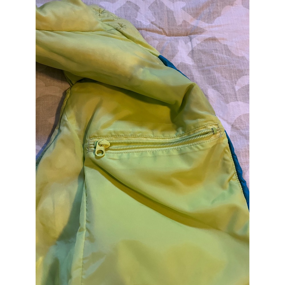 Cabelas Goose Down Puffer Vest Teal Yellow XL 650 Fill Power - Picture 6 of 10